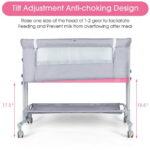 Babyeap Baby Bassinet Bedside Sleeper Bassinet For 0-5 months Baby Unisex (Light Grey)