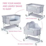 Babyeap Baby Bassinet Bedside Sleeper Bassinet For 0-5 months Baby Unisex (Light Grey)