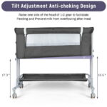 Babyeap Baby Bassinet Bedside Sleeper Bassinet For 0-5 months Baby Unisex (Dark Gray)