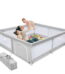 Babyeap Baby Playpen Large Play Yard Fence for Toddlers,50"x50" Gray