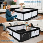 Babyeap Baby Playpen Large Play Yard Fence for Toddlers, 71"x50" Black