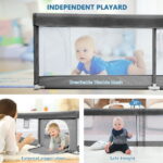 Babyeap Baby Playpen Large Play Yard Fence for Toddlers,71"x50" Dark Gray
