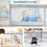 Babyeap Baby Playpen Large Play Yard Fence for Toddlers,71"x50" Gray