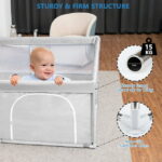 Babyeap Baby Playpen Large Play Yard Fence for Toddlers,71"x50" Gray
