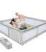 Babyeap Baby Playpen Large Play Yard Fence for Toddlers,71"x50" Gray