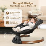 Babyeap Baby Swing for Infants - Smart Electric Swing with Bluetooth Control 5-point Harness,5 Sway Speed,10 Lullabies(Black)