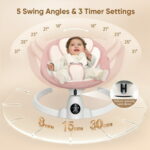 Babyeap Baby Swing for Infants - Smart Electric Swing with Bluetooth Control 5-point Harness,5 Sway Speed,10 Lullabies(Pink)