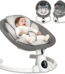 Babyeap Baby Swing for Infants - Smart Electric Swing with Bluetooth Control 5-point Harness,5 Sway Speed,10 Lullabies(Gray)