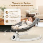 Babyeap Baby Swing for Infants - Smart Electric Swing with Bluetooth Control 5-point Harness,5 Sway Speed,10 Lullabies(Gray)