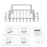 Bar Soap Holder for Shower Wall with 4 Hooks, Stainless Steel Adhesive Soap Dish for Bathroom, Silver