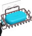 Bar Soap Holder for Shower Wall with Hooks, Stainless Steel Adhesive Soap Dish for Bathroom