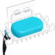 Bar Soap Holder for Shower Wall with Hooks, Stainless Steel Adhesive Soap Dish for Bathroom