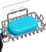 Bar Soap Holder for Shower Wall with Hooks, Stainless Steel Adhesive Soap Dish for Bathroom