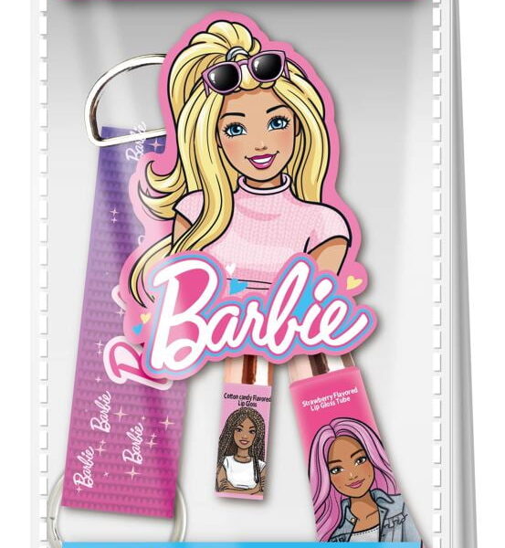 Barbie Lip Gloss Set with Keychain, Multi-Color, One Size, for Child Ages 3+