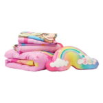 Barbie Toddler Bedding, 5Pc Set, Comforter, Sheet, Pillowcase, Throw, Pillow