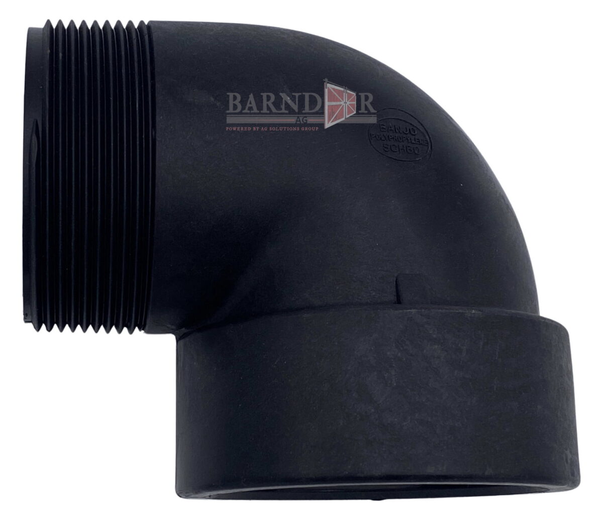 Barndoor Ag Banjo SL300-90 Polypropylene Pipe Fitting, 90 Degree Street Elbow, Schedule 80, 3" NPT Female x NPT Male