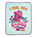 Barney Toddler Bedding, 5Pc Set, Comforter, Sheet, Pillowcase, Throw, Pillow