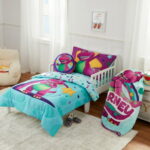 Barney Toddler Bedding, 5Pc Set, Comforter, Sheet, Pillowcase, Throw, Pillow