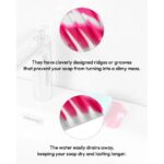 Bathroom Self Draining Soap Dish, Silicone Soap Holder for Bar Soap, Pack of 2