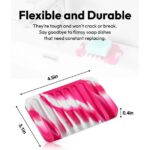 Bathroom Self Draining Soap Dish, Silicone Soap Holder for Bar Soap, Pack of 2