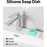 Bathroom Self Draining Soap Dish, Silicone Soap Holder for Bar Soap, Pack of 2