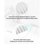 Bathroom Self Draining Soap Dish, Silicone Soap Holder for Bar Soap, Pack of 2