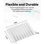 Bathroom Self Draining Soap Dish, Silicone Soap Holder for Bar Soap, Pack of 2