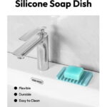 Bathroom Self Draining Soap Dish, Silicone Soap Holder for Bar Soap, Pack of 2