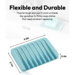 Bathroom Self Draining Soap Dish, Silicone Soap Holder for Bar Soap, Pack of 2