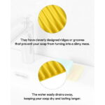 Bathroom Self Draining Soap Dish, Silicone Soap Holder for Bar Soap, Pack of 2