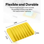 Bathroom Self Draining Soap Dish, Silicone Soap Holder for Bar Soap, Pack of 2