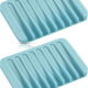 Bathroom Self Draining Soap Dish, Silicone Soap Holder for Bar Soap, Pack of 2