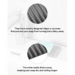 Bathroom Self Draining Soap Dish, Silicone Soap Holder for Bar Soap, Pack of 2