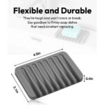 Bathroom Self Draining Soap Dish, Silicone Soap Holder for Bar Soap, Pack of 2