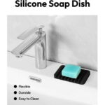 Bathroom Self Draining Soap Dish, Silicone Soap Holder for Bar Soap, Pack of 2