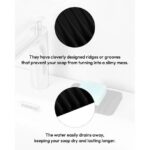 Bathroom Self Draining Soap Dish, Silicone Soap Holder for Bar Soap, Pack of 2