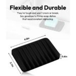 Bathroom Self Draining Soap Dish, Silicone Soap Holder for Bar Soap, Pack of 2