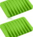 Bathroom Self Draining Soap Dish, Silicone Soap Holder for Bar Soap, Pack of 2