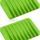 Bathroom Self Draining Soap Dish, Silicone Soap Holder for Bar Soap, Pack of 2