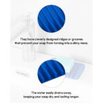 Bathroom Self Draining Soap Dish, Silicone Soap Holder for Bar Soap, Pack of 2
