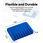 Bathroom Self Draining Soap Dish, Silicone Soap Holder for Bar Soap, Pack of 2
