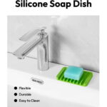 Bathroom Self Draining Soap Dish, Silicone Soap Holder for Bar Soap, Pack of 2