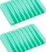 Bathroom Self Draining Soap Dish, Silicone Soap Holder for Bar Soap, Pack of 2