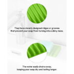 Bathroom Self Draining Soap Dish, Silicone Soap Holder for Bar Soap, Pack of 2