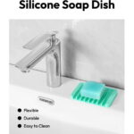 Bathroom Self Draining Soap Dish, Silicone Soap Holder for Bar Soap, Pack of 2