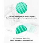 Bathroom Self Draining Soap Dish, Silicone Soap Holder for Bar Soap, Pack of 2