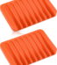 Bathroom Self Draining Soap Dish, Silicone Soap Holder for Bar Soap, Pack of 2