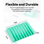 Bathroom Self Draining Soap Dish, Silicone Soap Holder for Bar Soap, Pack of 2