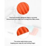 Bathroom Self Draining Soap Dish, Silicone Soap Holder for Bar Soap, Pack of 2