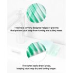 Bathroom Self Draining Soap Dish, Silicone Soap Holder for Bar Soap, Pack of 2